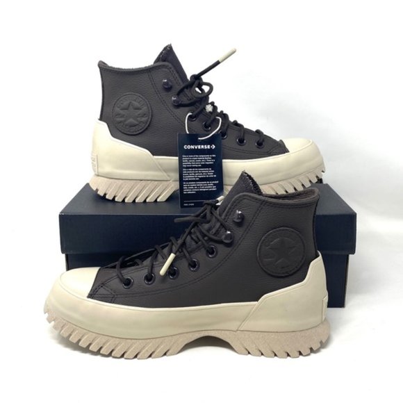 Converse Chuck Taylor Lugged 2.0 High Top Women's Brown Leather Sneakers A00911C - Picture 6 of 10